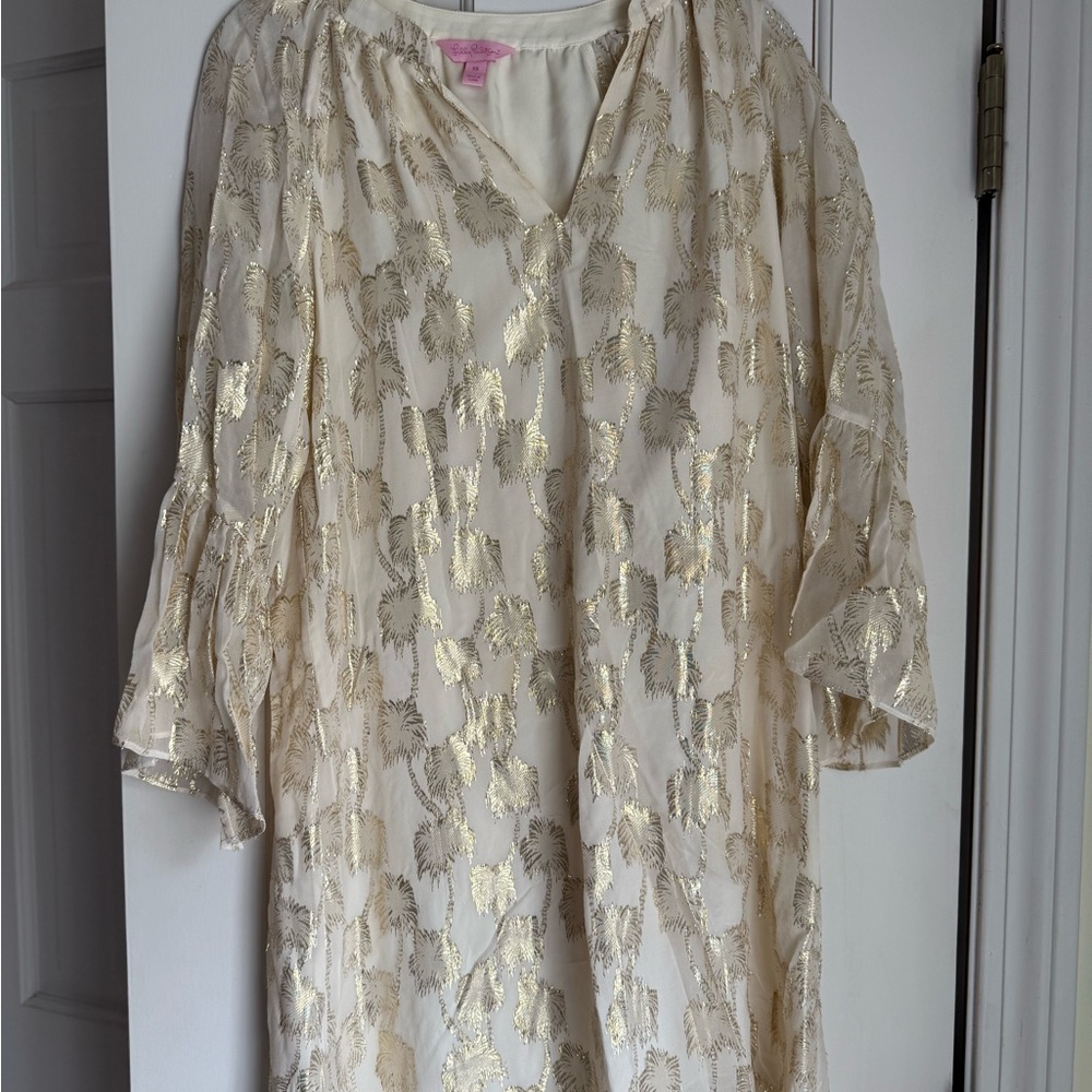 Lilly Pulitzer Gold Palm Tree Dress Size XS